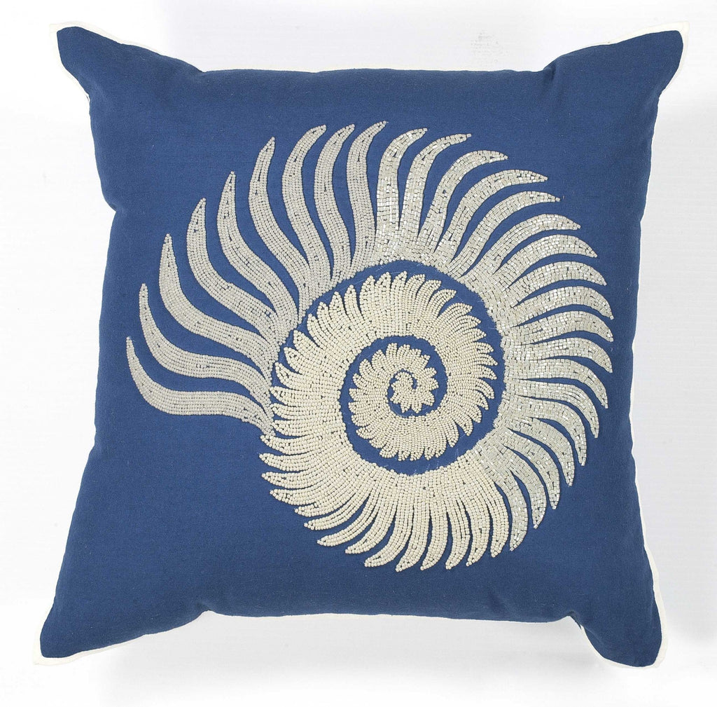 18" x 18" Cotton Blue/White Pillow